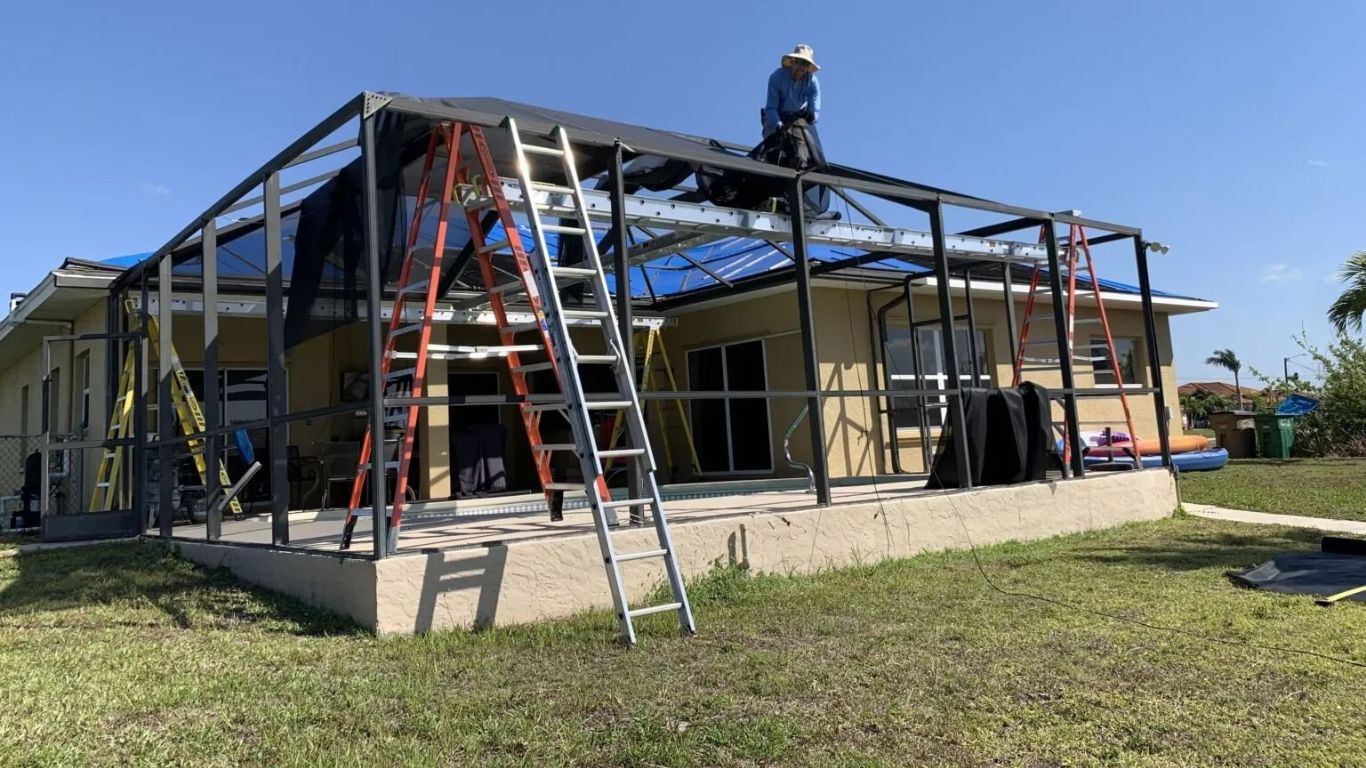 Screen repair services enhancing outdoor spaces for bug-free Florida evenings.